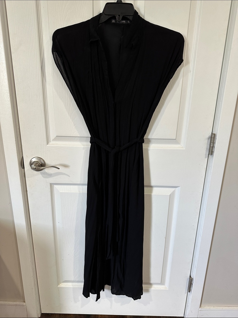 Zara Black Sleeveless Maxi Wrap Dress